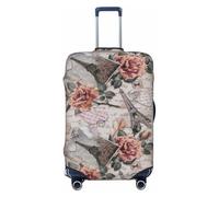 JBYJBX Flower Paris Eiffel Tower Print Suitcase Cover Luggage Protector Washable Elastic Fashionable Travel Gear Cover, Black, L