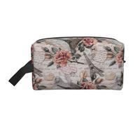 JBYJBX Flower Paris Eiffel Tower Print Travel Storage Bag Capacity Zippered For Toiletries Cosmetics Daily Essentials, White, One Size, White, One Size