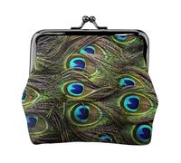 Jbyjbx Fresh Peacock Print Compact Coin Purse Cute Small Zipper Wallet With Kiss Lock For Daily Use And Gifts