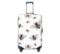 JBYJBX Funny Bees Print Suitcase Cover Luggage Protector Washable Elastic Fashionable Travel Gear Cover, Black, S