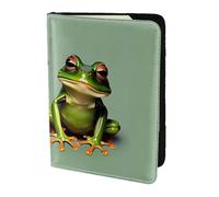 JBYJBX Funny Green Frogs 1 Print Passport 5.5in Travel Document Lightweight Wallet Men Women Business Leisure Trips
