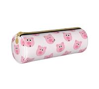 JBYJBX Funny Red Pig Face Print Leather Pencil Case Pouch - Slim & Cute Pencil Cases For Adults, Men And Women