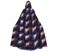 JBYJBX Galaxy In The Universe Print Halloween Cosplay Medieval Festivals For Unisex Full Length Cloak With Hat Hooded