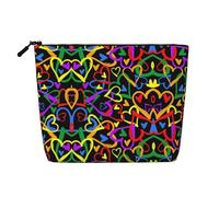 JBYJBX Gay Pride Rainbow Print Makeup Bags Waterproof Travel Cosmetic Tote Zippered Pouch For Women Toiletry Bag, Black, One Size