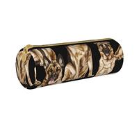JBYJBX German Shepherd Dog Print Leather Pencil Case Pouch - Slim & Cute Pencil Cases For Adults, Men And Women