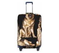 JBYJBX German Shepherd Dog Print Suitcase Cover Luggage Protector Washable Elastic Fashionable Travel Gear Cover, Black, Small
