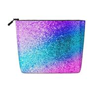 JBYJBX Glitter Sequin Spot Print Makeup Bag Waterproof Travel Cosmetic Tote Zippered Pouch For Women Toiletry Bag, Black, One Size, Black, One Size