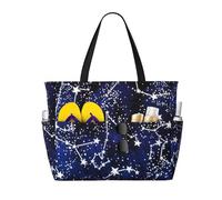 JBYJBX Glow In The Dark Print Beach Tote Large Capacity Travel Bag Waterproof Sandproof And Lightweight