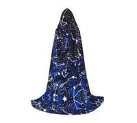 JBYJBX Glow In The Dark Print Unisex Hooded Cloak Halloween Cosplay Costume Christmas Carnival Party Wear Cape