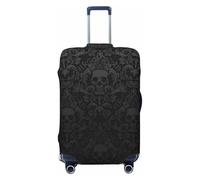 JBYJBX Gothic Wallpaper Skull Print Suitcase Cover Luggage Protector Washable Elastic Fashionable Travel Gear Cover, Black, XL