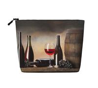 JBYJBX Grape Wine Print Makeup Bags Waterproof Travel Cosmetic Tote Zippered Pouch For Women Toiletry Bag, Black, One Size
