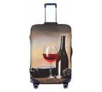 JBYJBX Grape Wine Print Suitcase Cover Luggage Protector Washable Elastic Fashionable Travel Gear Cover, Black, M