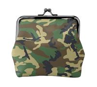 Jbyjbx Green Military Camo Print Compact Coin Purse Cute Small Zipper Wallet With Kiss Lock For Daily Use And Gifts