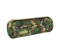 JBYJBX Green Military Camo Print Leather Pencil Case Pouch - Slim & Cute Pencil Cases For Adults, Men And Women