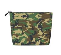 JBYJBX Green Military Camo Print Makeup Bag Waterproof Travel Cosmetic Tote Zippered Pouch For Women Toiletry Bag, Black, One Size, Black, One Size