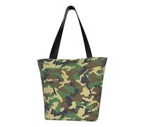JBYJBX Green Military Camo Print Trendy Lightweight Shoulder Tote Bag Travel Beach Work Commuting Multiple Occasions