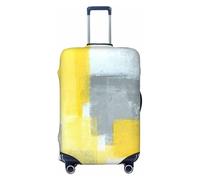 JBYJBX Grey And Yellow Abstract Art Painting Print Suitcase Cover Luggage Protector Washable Elastic Fashionable Travel Gear Cover, Black, X-Large