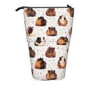 JBYJBX Guinea Pigs Print Pencil Case Multipurpose Telescopic Pencil Case Organizer, Stationery Storage Bag, Black, One Size