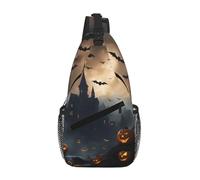 JBYJBX Halloween Flying Bats 3 Print Unisex Cross Chest Bag Diagonal Sling Backpack Capacity For Travel Hiking Daily Use