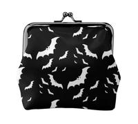 Jbyjbx Halloween Flying Bats Print Compact Coin Purse Cute Small Zipper Wallet With Kiss Lock For Daily Use And Gifts