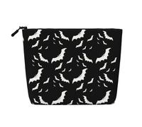 JBYJBX Halloween Flying Bats Print Makeup Bags Waterproof Travel Cosmetic Tote Zippered Pouch For Women Toiletry Bag, Black, One Size