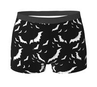 JBYJBX Halloween Flying Bats Print Men'S Boxer Briefs Soft Comfortable Underwear Trunks, Stretch Mens Boxer Shorts, Black, Medium