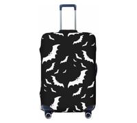 JBYJBX Halloween Flying Bats Print Suitcase Cover Luggage Protector Washable Elastic Fashionable Travel Gear Cover, Black, Large