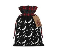 JBYJBX Halloween Flying Bats Printing Christmas Drawstring Gift Bag For Xmas Wrapping Festive Packaging Party Favors