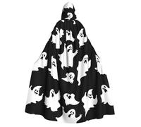 JBYJBX Halloween Goth Print Halloween Cosplay Medieval Festivals For Unisex Full Length Cloak With Hat Hooded
