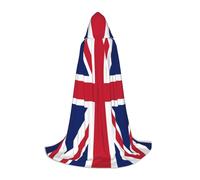 JBYJBX Halloween Hooded Cape with British Flag 130/150/170 cm Carnival Witch Costume Cosplay Theme Party