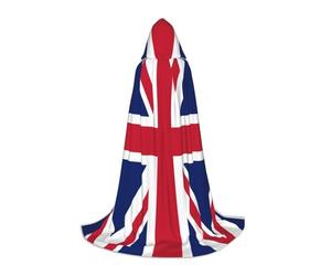 JBYJBX Halloween Hooded Cape with British Flag 130/150/170 cm Carnival Witch Costume Cosplay Theme Party