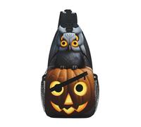 JBYJBX Halloween Owl Ghost Pumpkin 1 Print Unisex Cross Chest Bag Diagonal Sling Backpack Capacity For Travel Hiking Daily Use