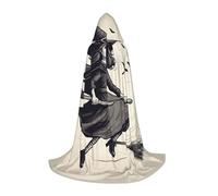 JBYJBX Halloween Witch Flying 1 Print Adults Comfort Hooded Cloak Cosplay Costume Carnival Themed Events Festival Wear