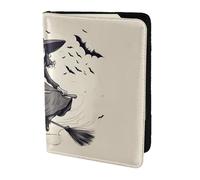 JBYJBX Halloween Witch Flying 1 Print Passport 5.5in Travel Document Lightweight Wallet Men Women Business Leisure Trips