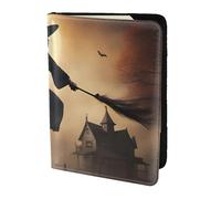 JBYJBX Halloween Witch Flying 2 Print Passport 5.5in Travel Document Lightweight Wallet Men Women Business Leisure Trips