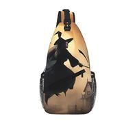 JBYJBX Halloween Witch Flying 2 Print Unisex Cross Chest Bag Diagonal Sling Backpack Capacity For Travel Hiking Daily Use