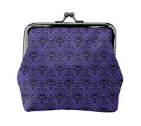 Jbyjbx Haunted Mansions Print Compact Coin Purse Cute Small Zipper Wallet With Kiss Lock For Daily Use And Gifts
