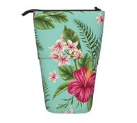 JBYJBX Hawaiian Tropical Leaves Flowers Print Pencil Case Multipurpose Telescopic Pencil Case Organizer, Stationery Storage Bag