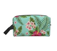 JBYJBX Hawaiian Tropical Leaves Flowers Print Travel Storage Bag Capacity Zippered For Toiletries Cosmetics Daily Essentials, White, One Size, White, One Size