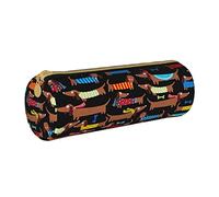 JBYJBX I Love My Dog Dachshunds Print Leather Pencil Case Pouch - Slim & Cute Pencil Cases For Adults, Men And Women