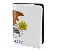 JBYJBX Illinois State Flag Print Passport 5.5in Travel Document Lightweight Wallet Men Women Business Leisure Trips