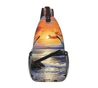 JBYJBX Ireland Sunset Seascape Print Unisex Cross Chest Bag Diagonal Sling Backpack Capacity For Travel Hiking Daily Use