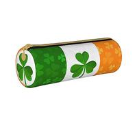JBYJBX Irish Flag Print Leather Pencil Case Pouch - Slim & Cute Pencil Cases For Adults, Men And Women