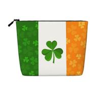 JBYJBX Irish Flag Print Makeup Bag Waterproof Travel Cosmetic Tote Zippered Pouch For Women Toiletry Bag, Black, One Size, Black, One Size