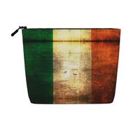 JBYJBX Irish Flag Print Makeup Bag Waterproof Travel Cosmetic Tote Zippered Pouch For Women Toiletry Bag, Black, One Size