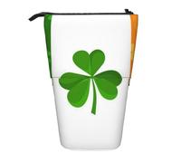 JBYJBX Irish Flag Print Pencil Case Multipurpose Telescopic Pencil Case Organizer, Stationery Storage Bag, Black, One Size
