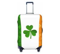 JBYJBX Irish Flag Print Suitcase Cover Luggage Protector Washable Elastic Fashionable Travel Gear Cover, Black, Medium