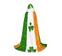 JBYJBX Irish Flag Print Unisex Hooded Cloak Halloween Cosplay Costume Christmas Carnival Party Wear Cape