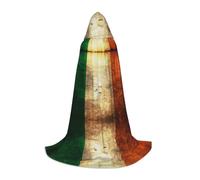 JBYJBX Irish Flag Print Unisex Hooded Cloak Halloween Cosplay Costume Christmas Carnival Party Wear Cape