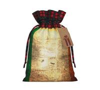 JBYJBX Irish Flag Printing Christmas Drawstring Gift Bag For Xmas Wrapping Festive Packaging Party Favors